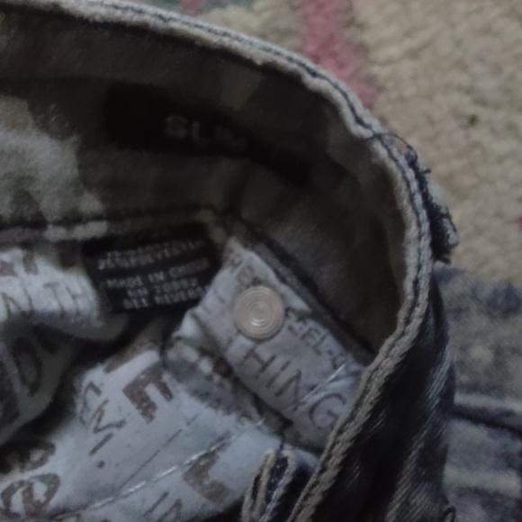 Distressed Denim Acidwashed Jeans Men size 32/32 Slim - Picture 3 of 4